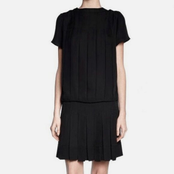 Proenza Schouler Pleated Silk Drop Waist Dress - Picture 1 of 11